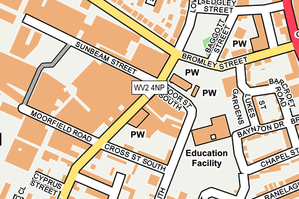WV2 4NP map - OS OpenMap – Local (Ordnance Survey)