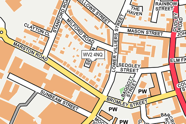 WV2 4NQ map - OS OpenMap – Local (Ordnance Survey)