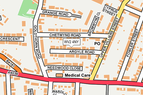 WV2 4NY map - OS OpenMap – Local (Ordnance Survey)