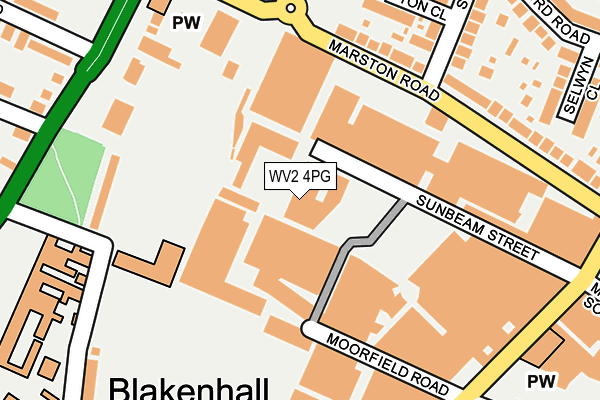 WV2 4PG map - OS OpenMap – Local (Ordnance Survey)