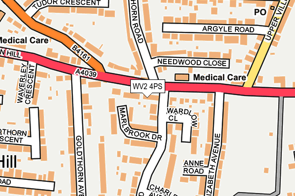 WV2 4PS map - OS OpenMap – Local (Ordnance Survey)