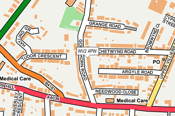 WV2 4PW map - OS OpenMap – Local (Ordnance Survey)