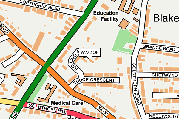 WV2 4QE map - OS OpenMap – Local (Ordnance Survey)
