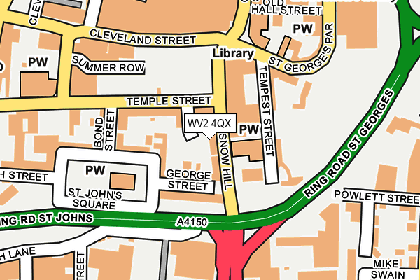 WV2 4QX map - OS OpenMap – Local (Ordnance Survey)