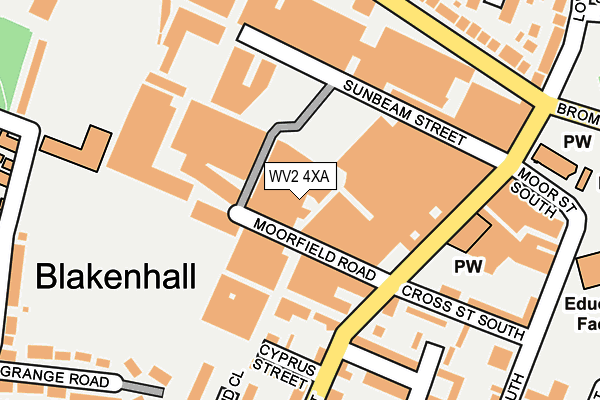 WV2 4XA map - OS OpenMap – Local (Ordnance Survey)