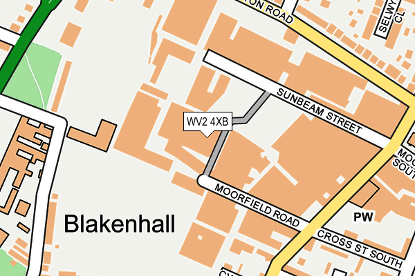 WV2 4XB map - OS OpenMap – Local (Ordnance Survey)