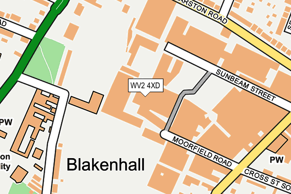 WV2 4XD map - OS OpenMap – Local (Ordnance Survey)