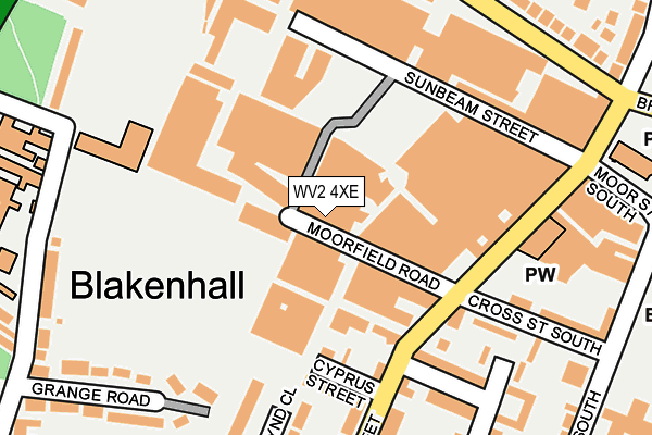 WV2 4XE map - OS OpenMap – Local (Ordnance Survey)