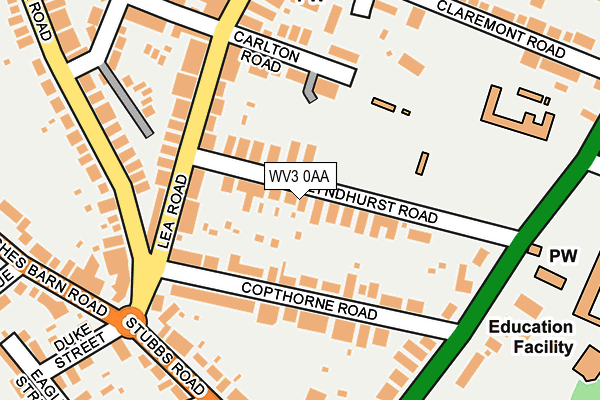WV3 0AA map - OS OpenMap – Local (Ordnance Survey)