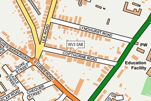 WV3 0AB map - OS OpenMap – Local (Ordnance Survey)