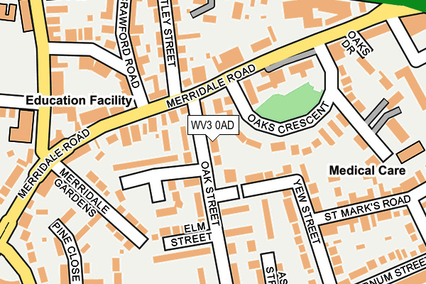 WV3 0AD map - OS OpenMap – Local (Ordnance Survey)