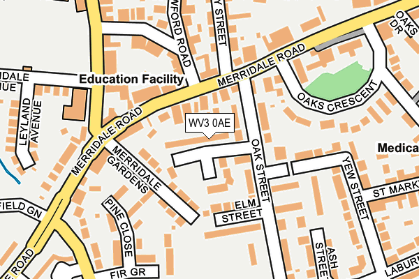 WV3 0AE map - OS OpenMap – Local (Ordnance Survey)