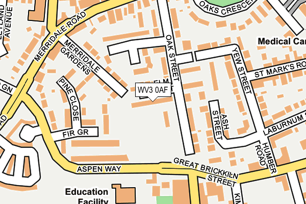 WV3 0AF map - OS OpenMap – Local (Ordnance Survey)