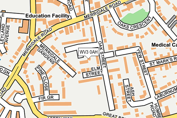 WV3 0AH map - OS OpenMap – Local (Ordnance Survey)