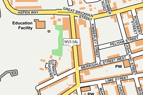 WV3 0AL map - OS OpenMap – Local (Ordnance Survey)