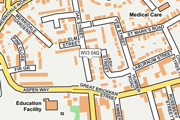 WV3 0AQ map - OS OpenMap – Local (Ordnance Survey)