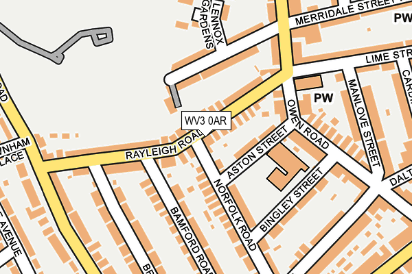 WV3 0AR map - OS OpenMap – Local (Ordnance Survey)