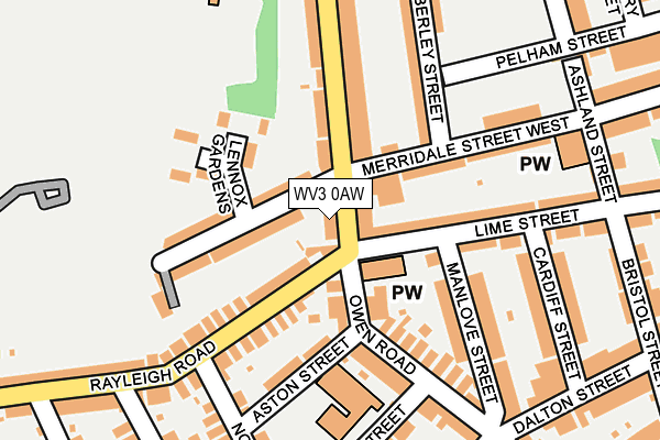 WV3 0AW map - OS OpenMap – Local (Ordnance Survey)