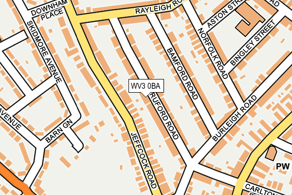 WV3 0BA map - OS OpenMap – Local (Ordnance Survey)
