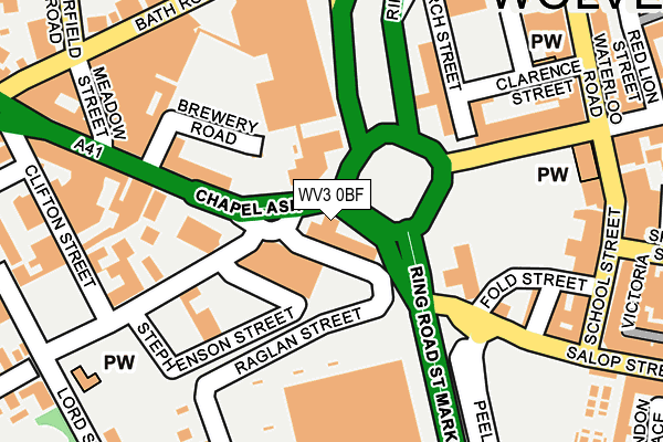 WV3 0BF map - OS OpenMap – Local (Ordnance Survey)