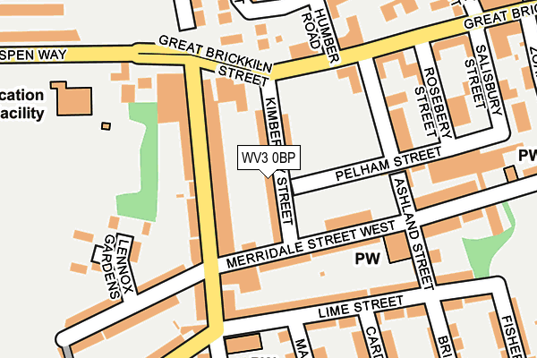 WV3 0BP map - OS OpenMap – Local (Ordnance Survey)