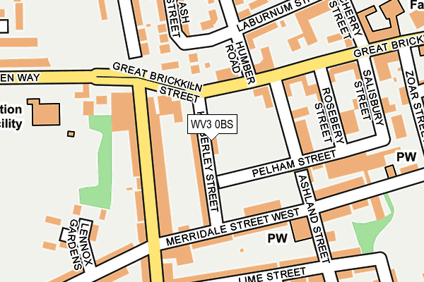 WV3 0BS map - OS OpenMap – Local (Ordnance Survey)