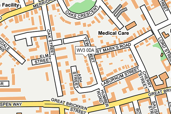 WV3 0DA map - OS OpenMap – Local (Ordnance Survey)