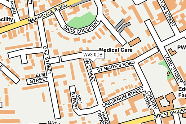 WV3 0DB map - OS OpenMap – Local (Ordnance Survey)