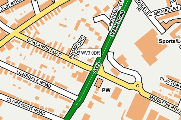 WV3 0DR map - OS OpenMap – Local (Ordnance Survey)