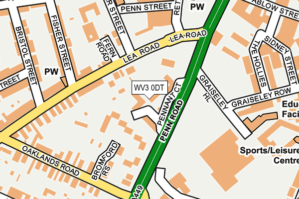 WV3 0DT map - OS OpenMap – Local (Ordnance Survey)