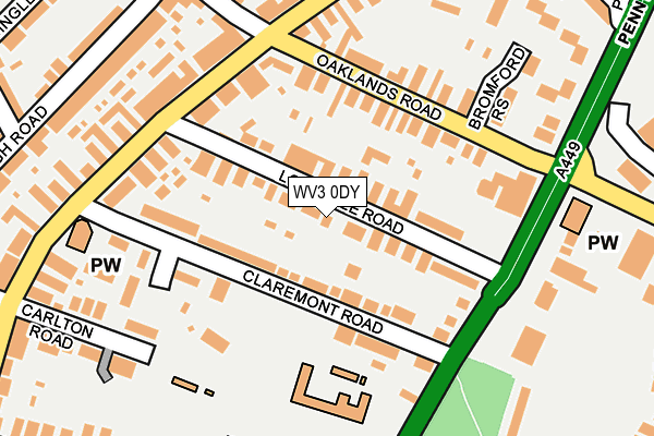 WV3 0DY map - OS OpenMap – Local (Ordnance Survey)