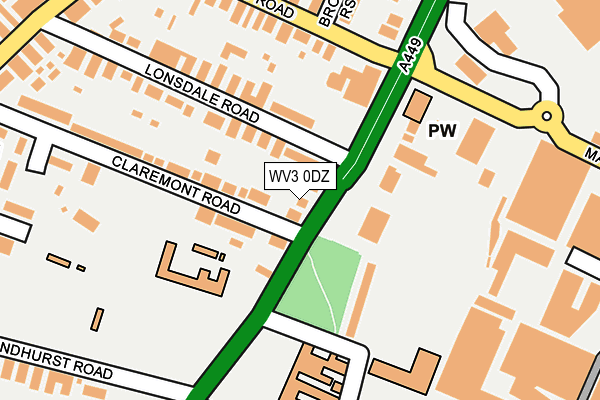 WV3 0DZ map - OS OpenMap – Local (Ordnance Survey)