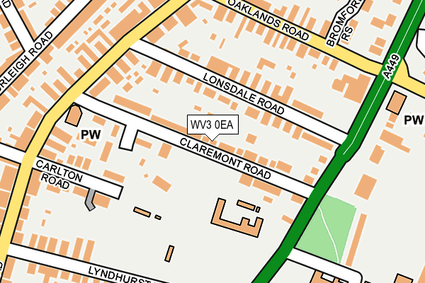 WV3 0EA map - OS OpenMap – Local (Ordnance Survey)