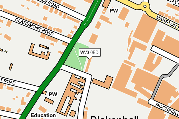 WV3 0ED map - OS OpenMap – Local (Ordnance Survey)
