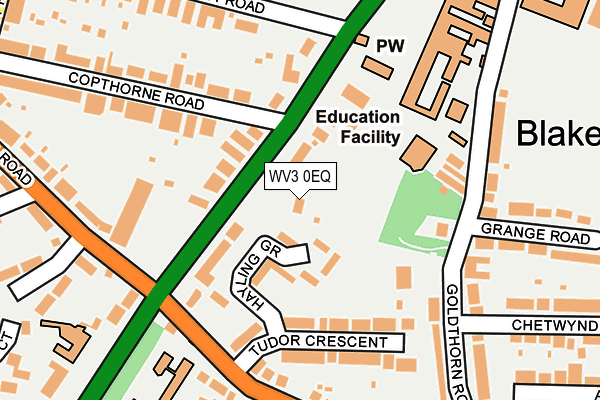 WV3 0EQ map - OS OpenMap – Local (Ordnance Survey)
