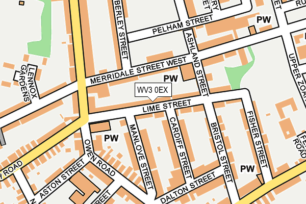 WV3 0EX map - OS OpenMap – Local (Ordnance Survey)
