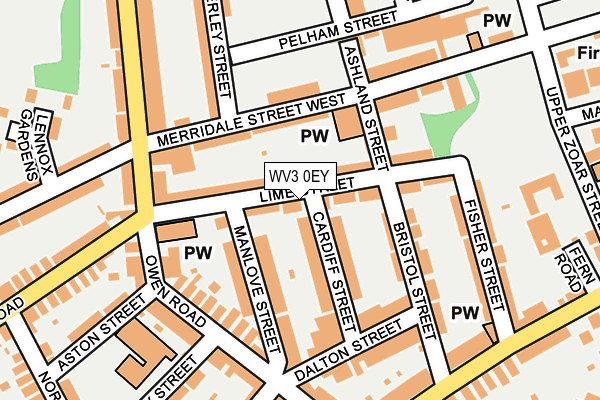 WV3 0EY map - OS OpenMap – Local (Ordnance Survey)