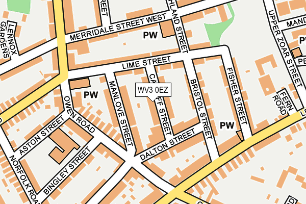 WV3 0EZ map - OS OpenMap – Local (Ordnance Survey)