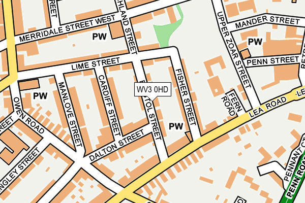 WV3 0HD map - OS OpenMap – Local (Ordnance Survey)