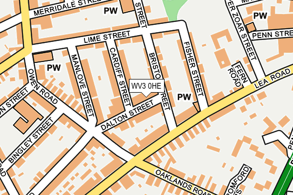 WV3 0HE map - OS OpenMap – Local (Ordnance Survey)