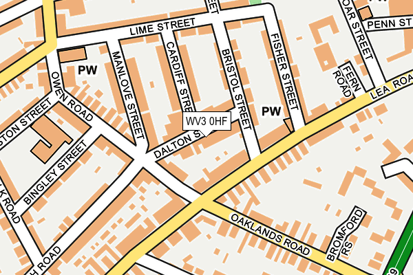 WV3 0HF map - OS OpenMap – Local (Ordnance Survey)