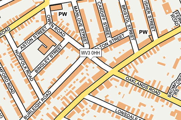 WV3 0HH map - OS OpenMap – Local (Ordnance Survey)