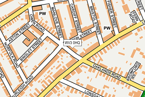 WV3 0HQ map - OS OpenMap – Local (Ordnance Survey)