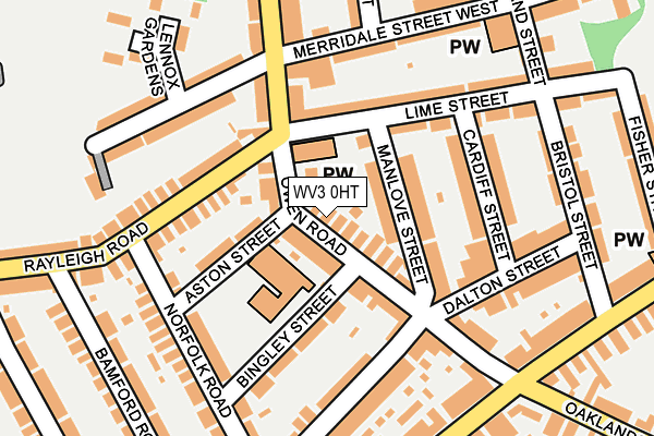 WV3 0HT map - OS OpenMap – Local (Ordnance Survey)