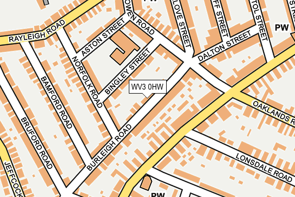 WV3 0HW map - OS OpenMap – Local (Ordnance Survey)