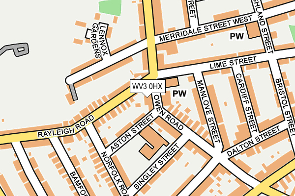 WV3 0HX map - OS OpenMap – Local (Ordnance Survey)