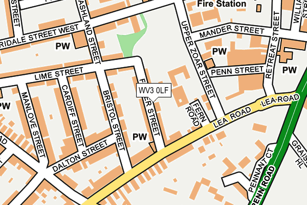 WV3 0LF map - OS OpenMap – Local (Ordnance Survey)