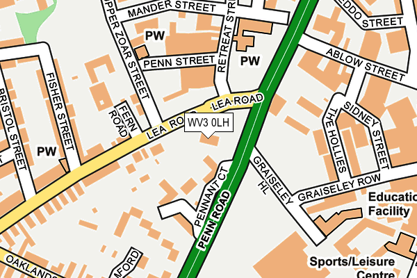 WV3 0LH map - OS OpenMap – Local (Ordnance Survey)