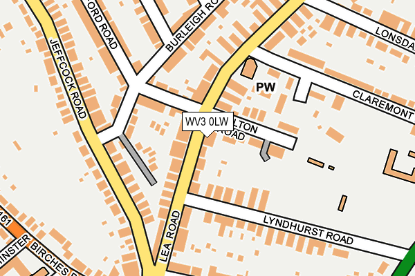 WV3 0LW map - OS OpenMap – Local (Ordnance Survey)