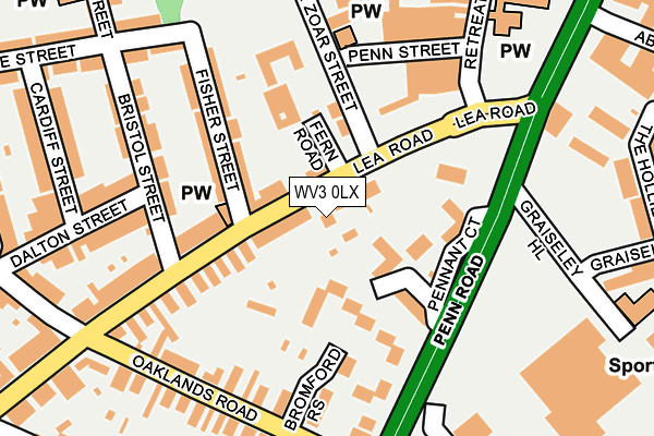 WV3 0LX map - OS OpenMap – Local (Ordnance Survey)
